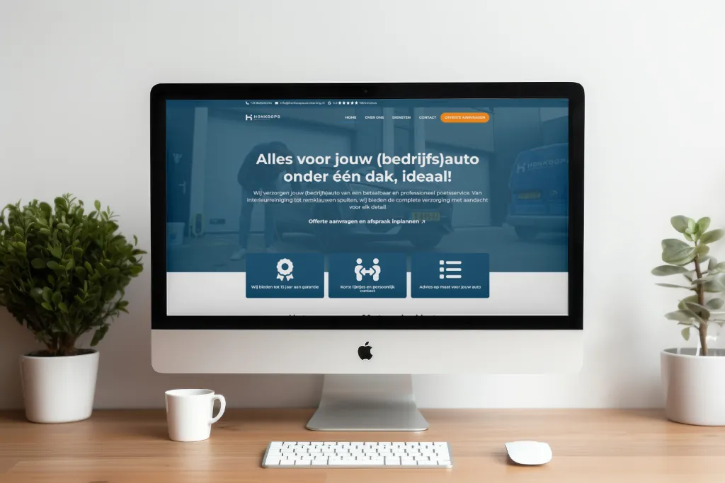 Website van Honkoops Car Cleaning gemaakt door Davium Webdesign