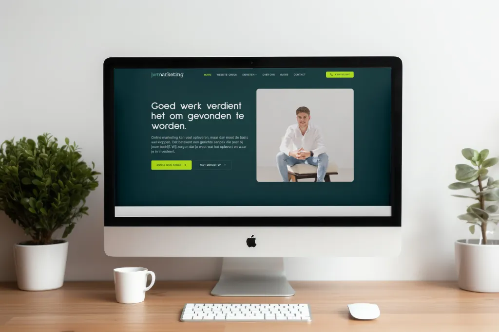 Website van JvMarketing gemaakt door Davium Webdesign