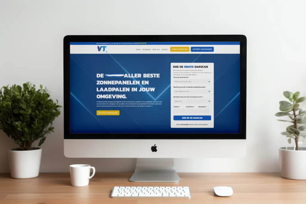 Website van VT Elektrotechniek gemaakt door Davium Webdesign